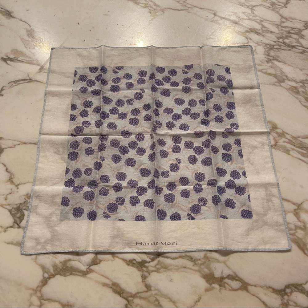 Hanae Mori Handkerchief Vintage Pocket Square